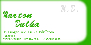 marton dulka business card